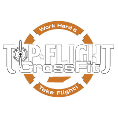 Logo for Top Flight CrossFit with text 