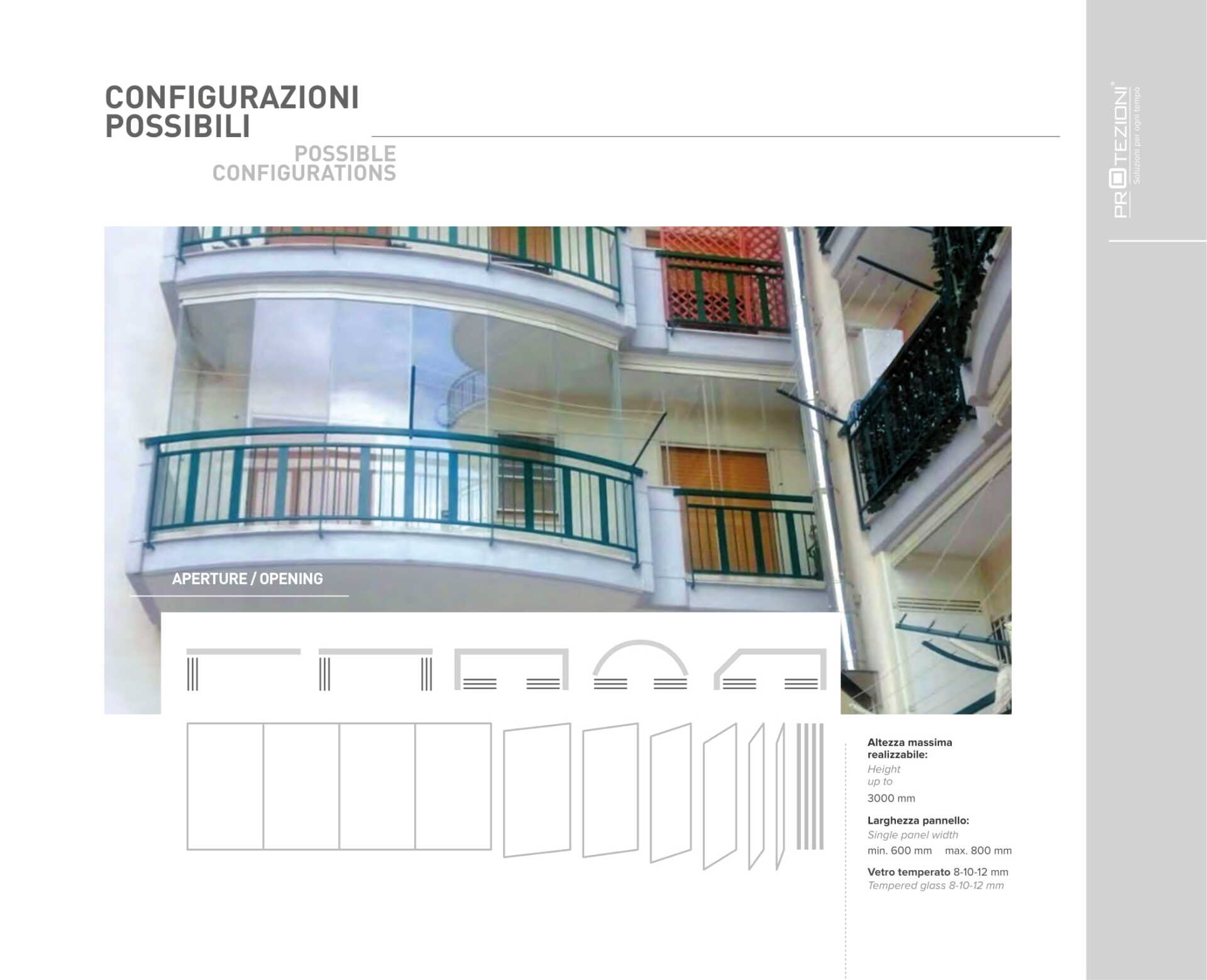 Vetrata panoramica con vetro protetto