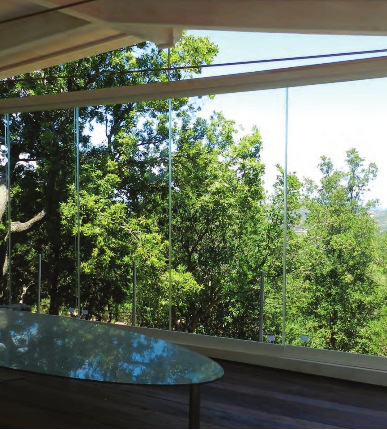 Vetrata panoramica con vista bosco
