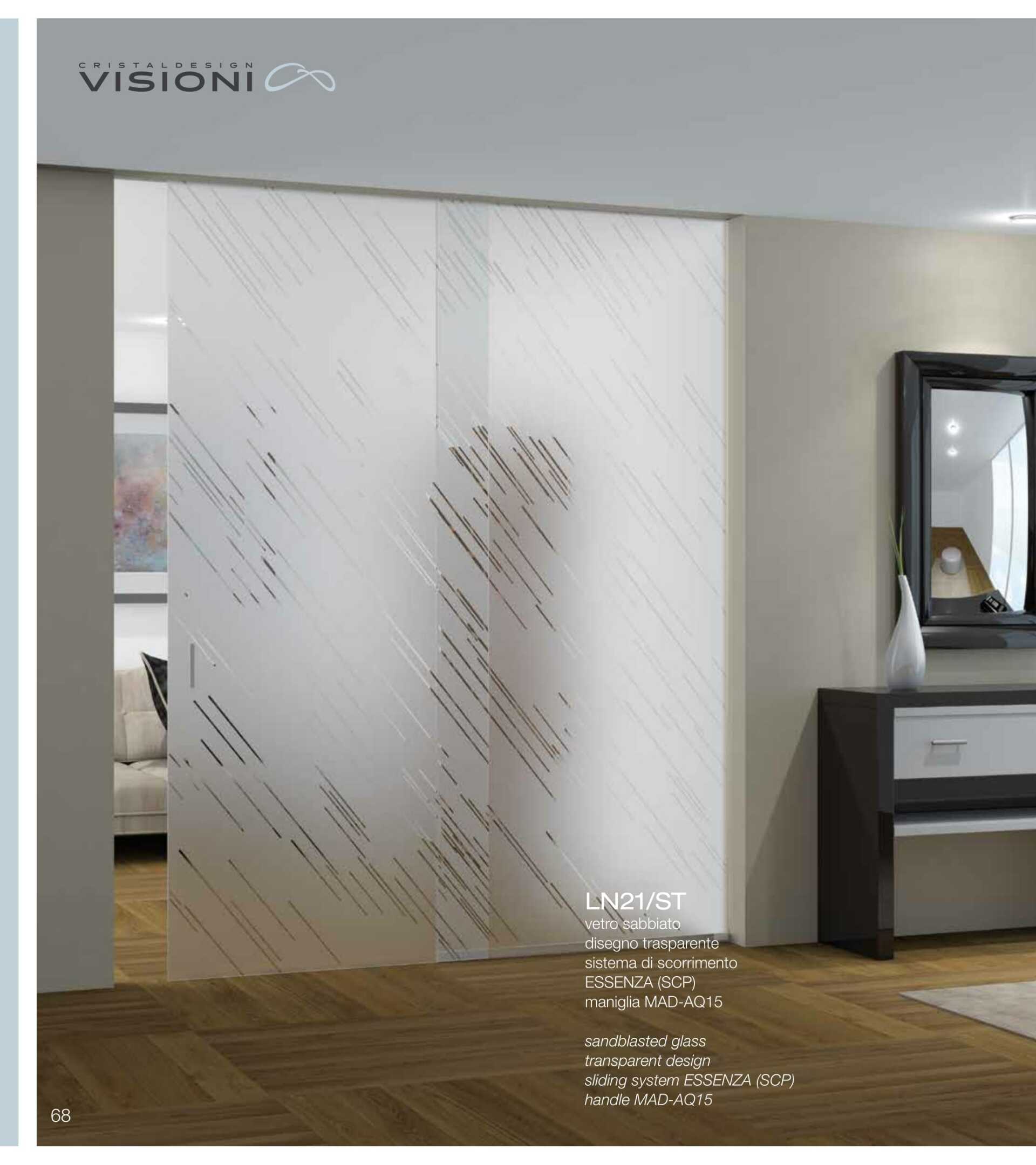 Porta di vetro trasparente