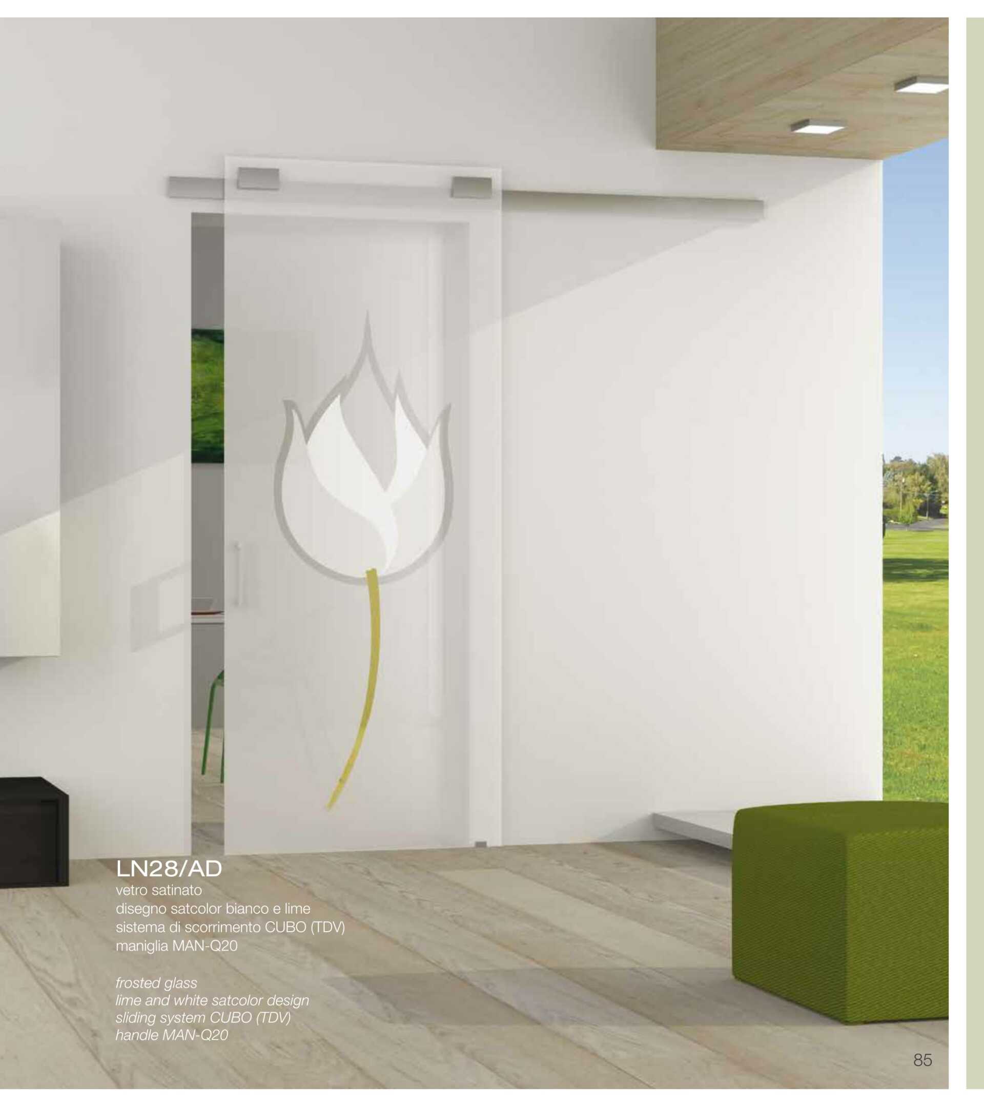 Porta di vetro bianca moderna