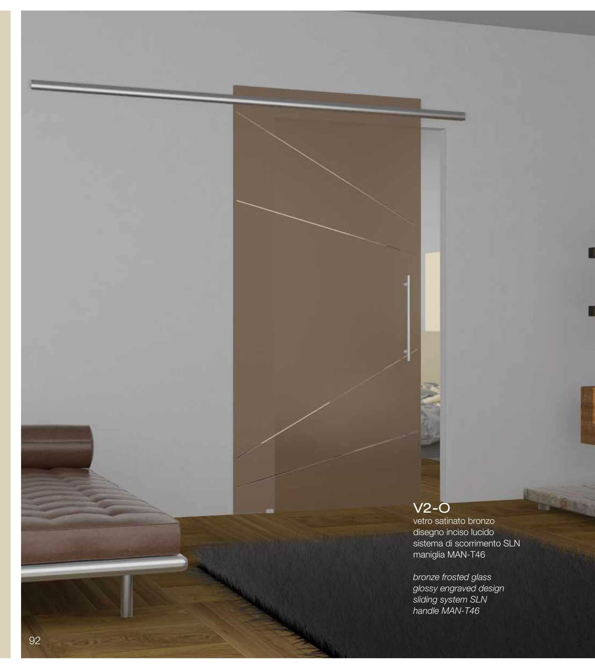 Porta in vetro marrone