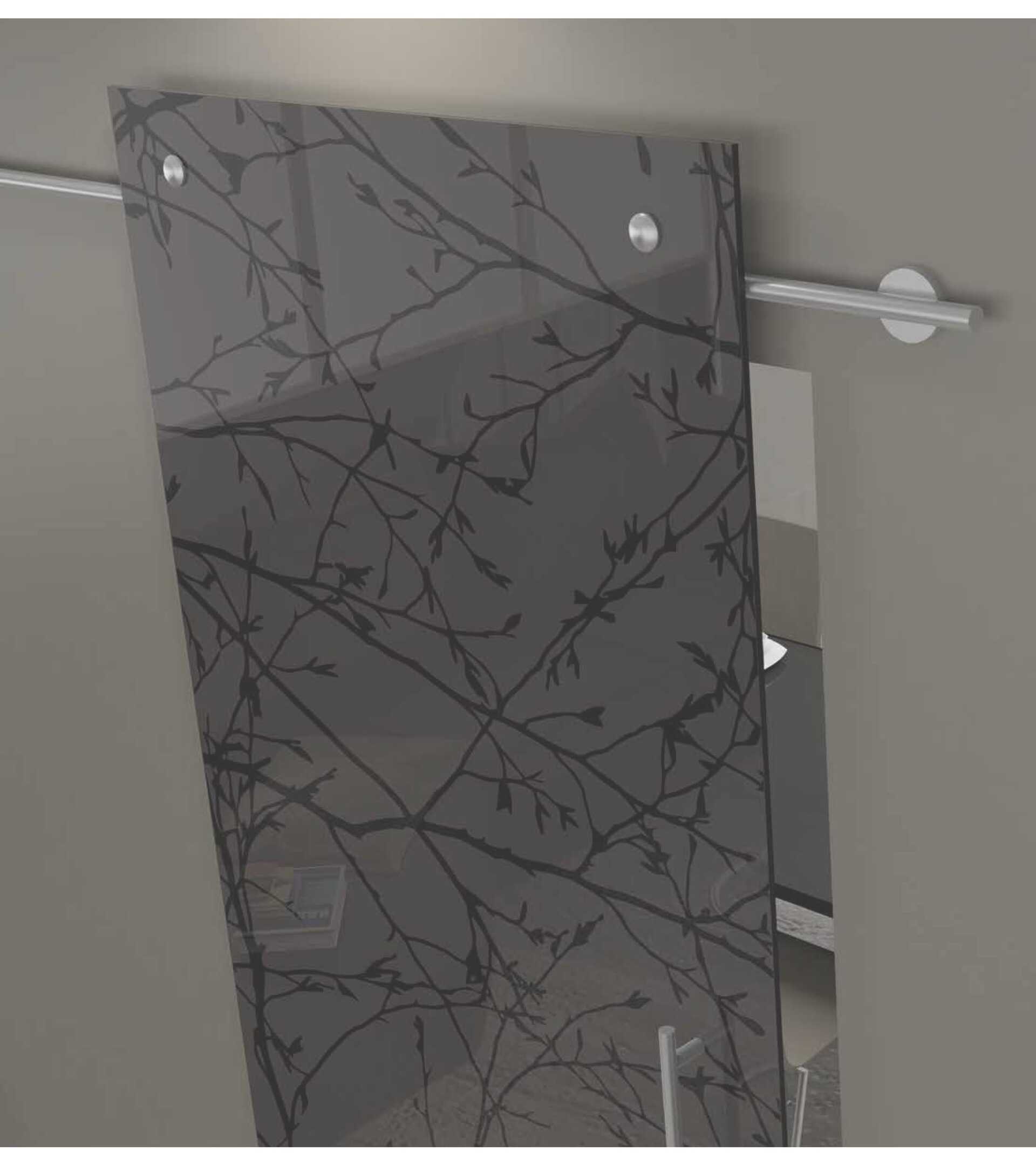 Porta di vetro grigia