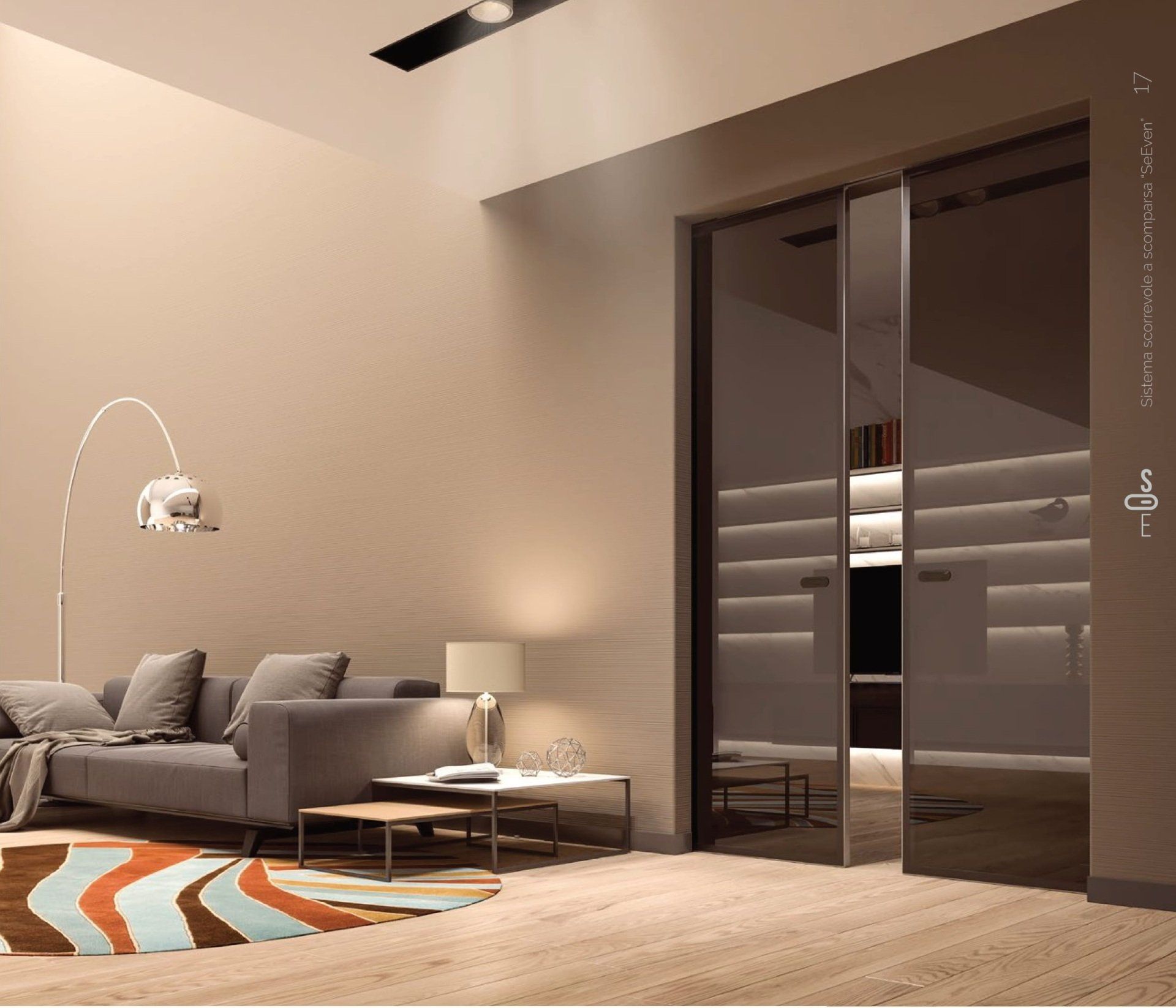 Porta nera di un salotto