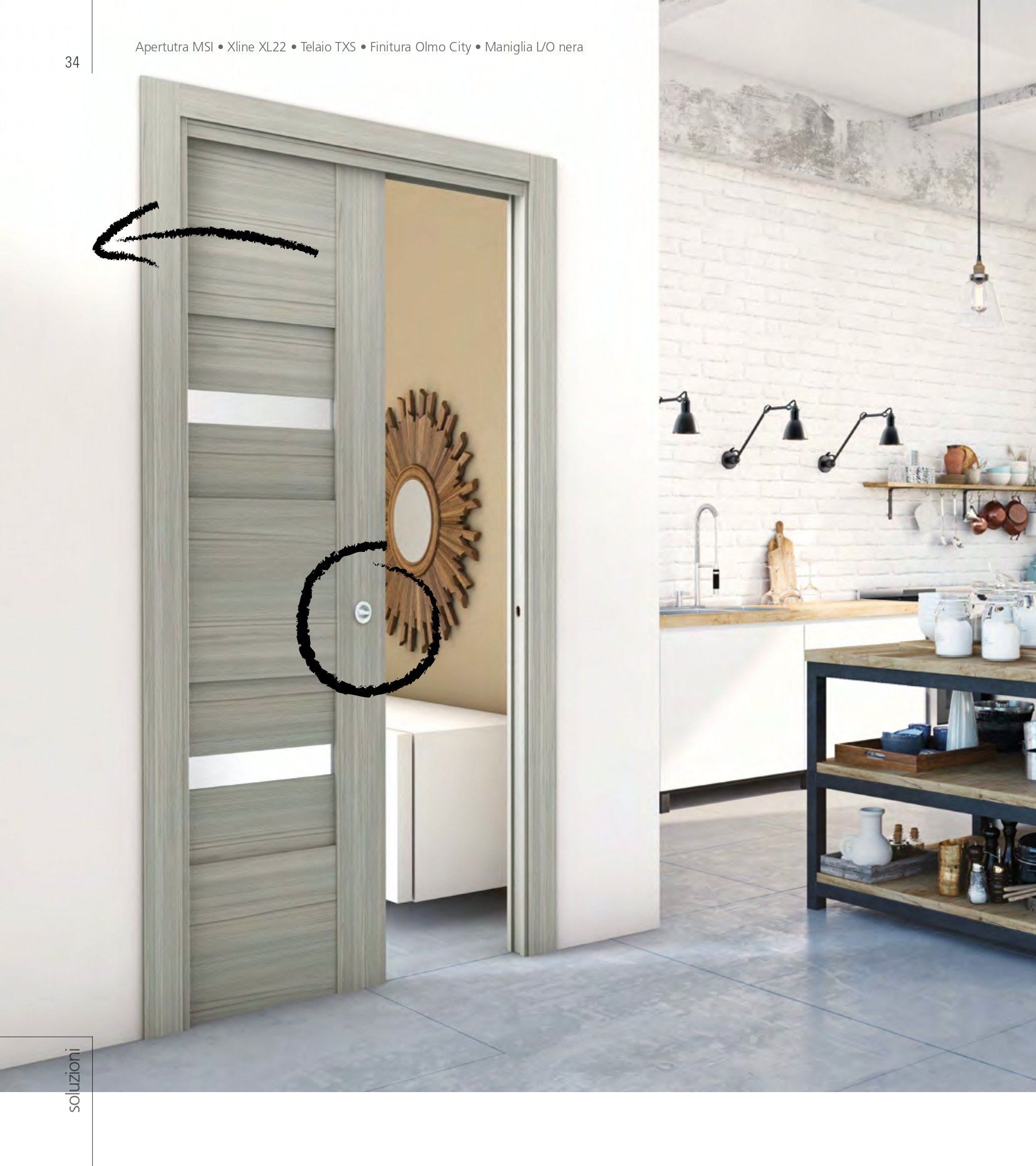 Porta scorrevole grigia