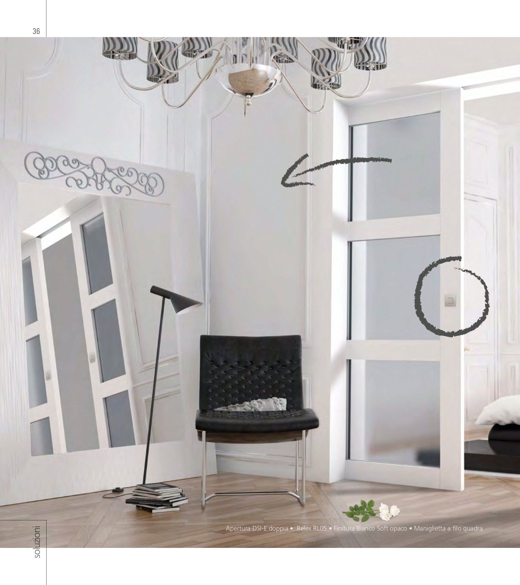 Porta scorrevole bianca