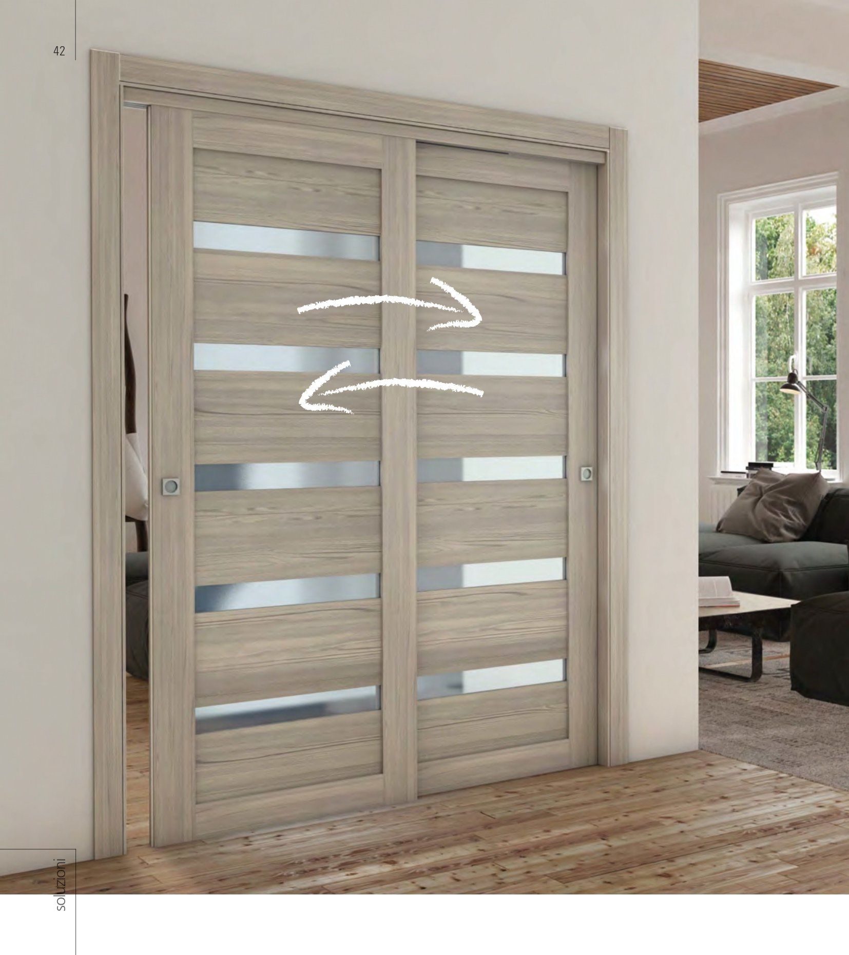 Porta grigia scorrevole