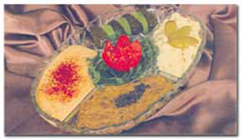 Must O'Kheiar, Must O'Mousir, Hummus and Shirazi Salad. — Persian Food in Anaheim, CA