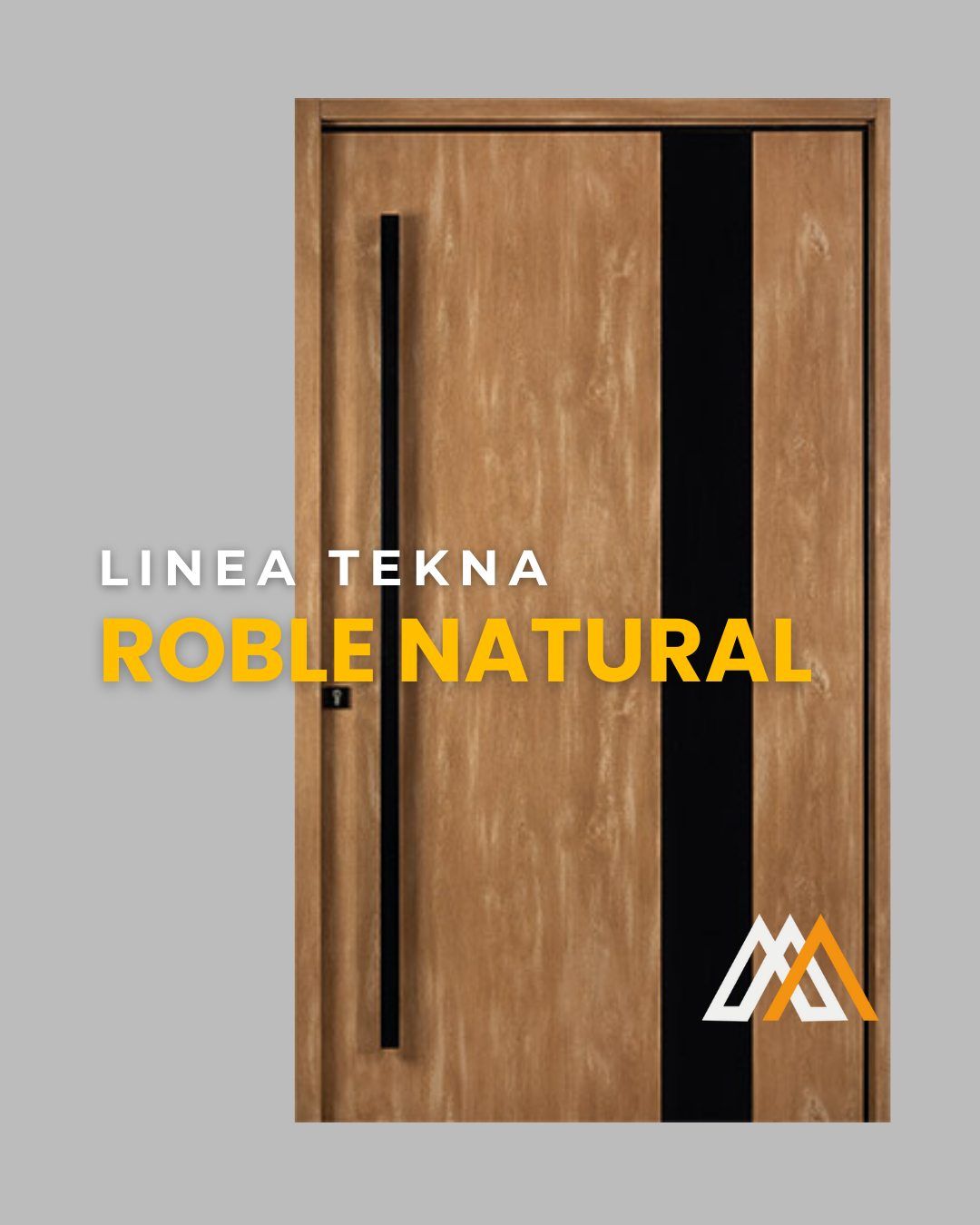 Una foto de una puerta que dice linea tekna roble natural