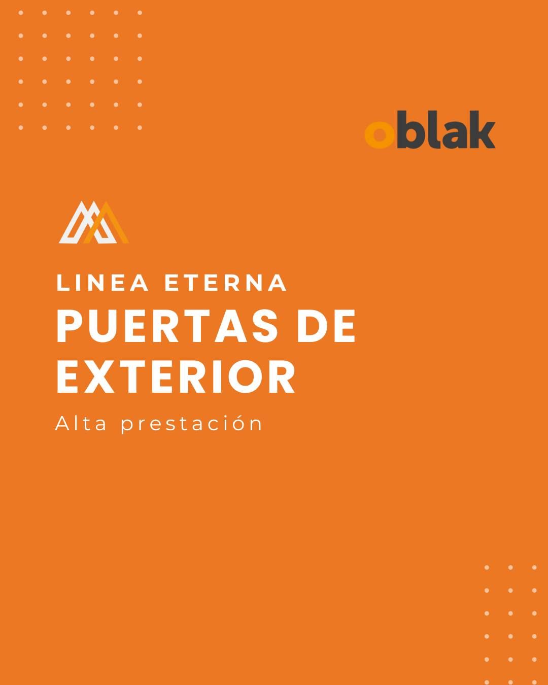Un cartel naranja con las palabras linea eterna puertas de exterior.