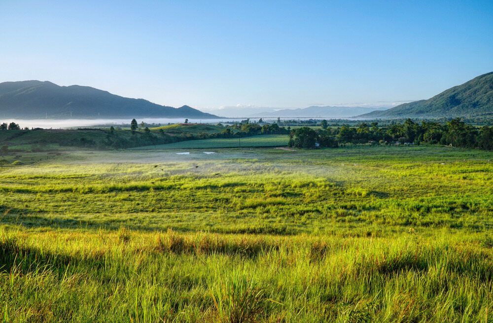 A Lush Green Field With Mountains in the Background — FNQ Furniture Removals in Tully, QLD