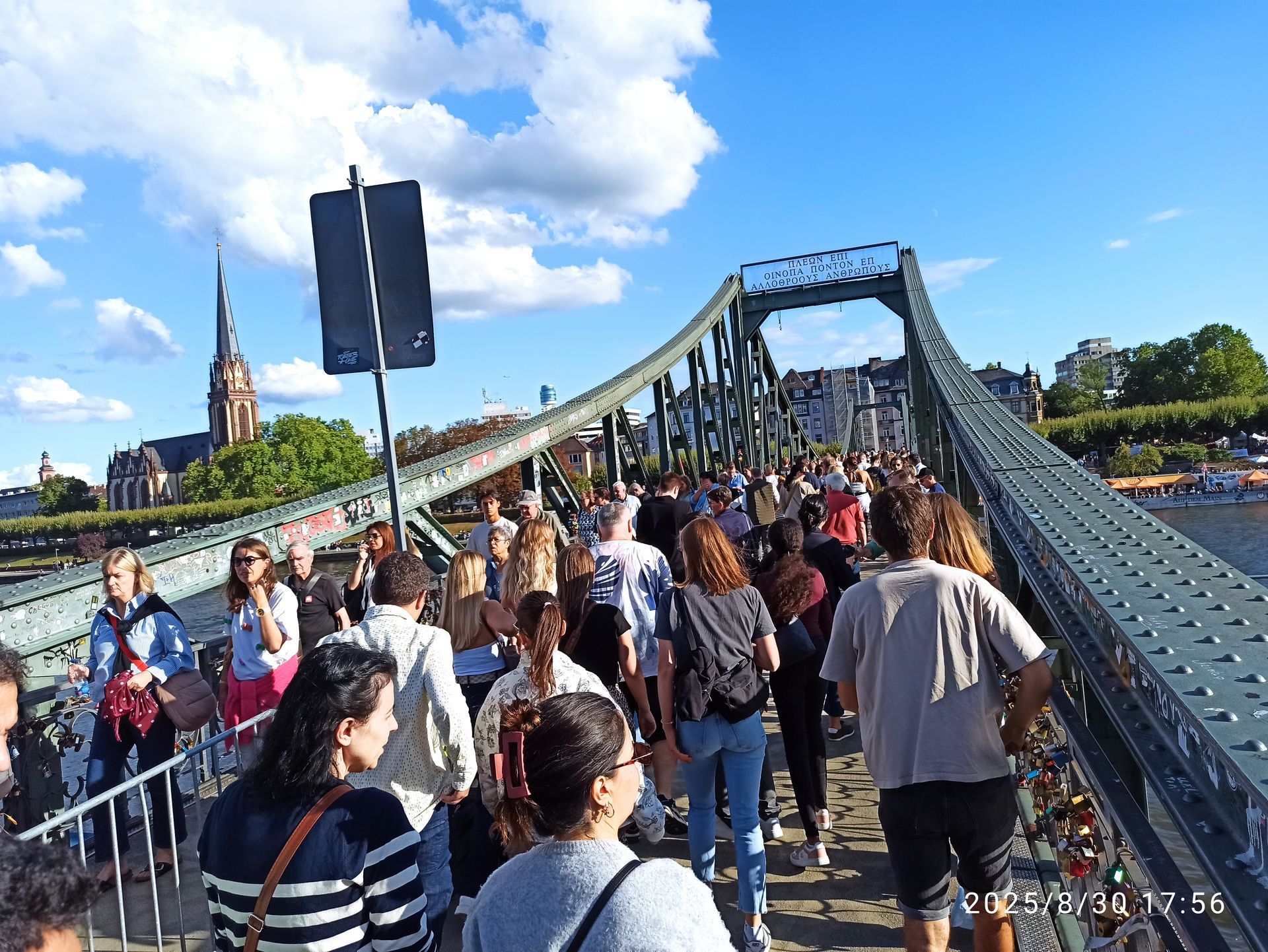 Iron Foot Bridge an eye-witness  of the history of Frankfurt city