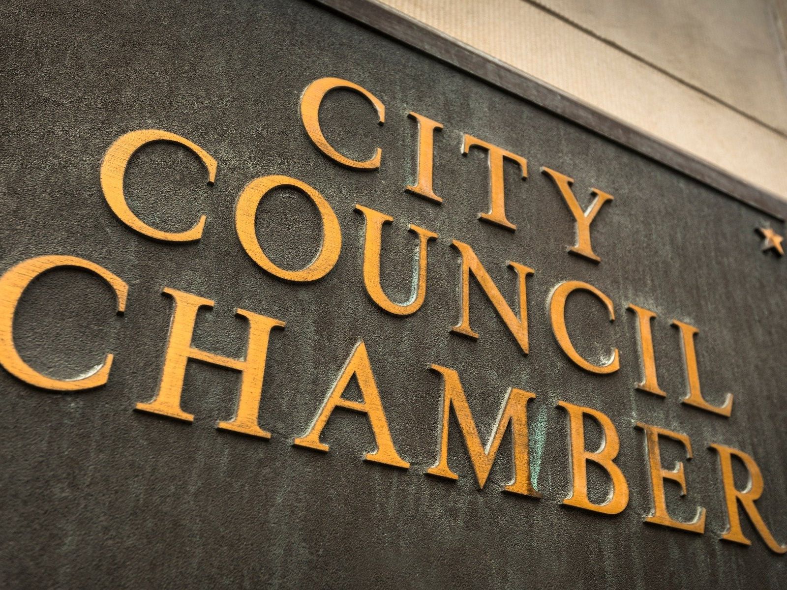 city council chamber sign photo