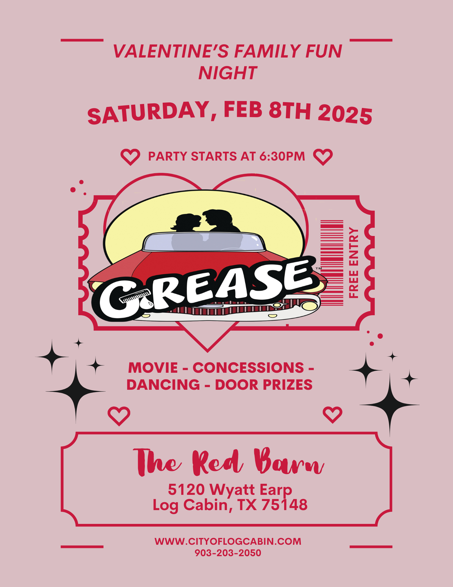 A flyer for an annual valentine 's family fun night