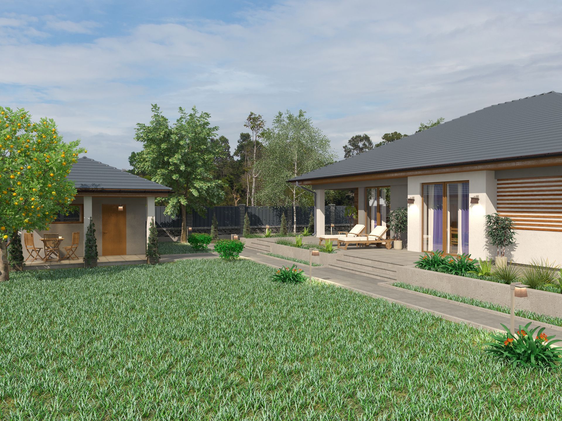 progettazione giardini render