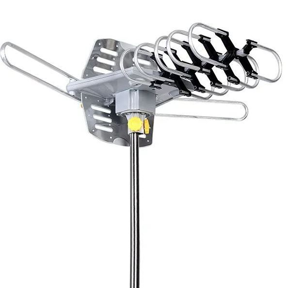 An Antenna is Sitting on Top of a Pole on a White Background — On Guard Security & Communications In Newcastle, NSW