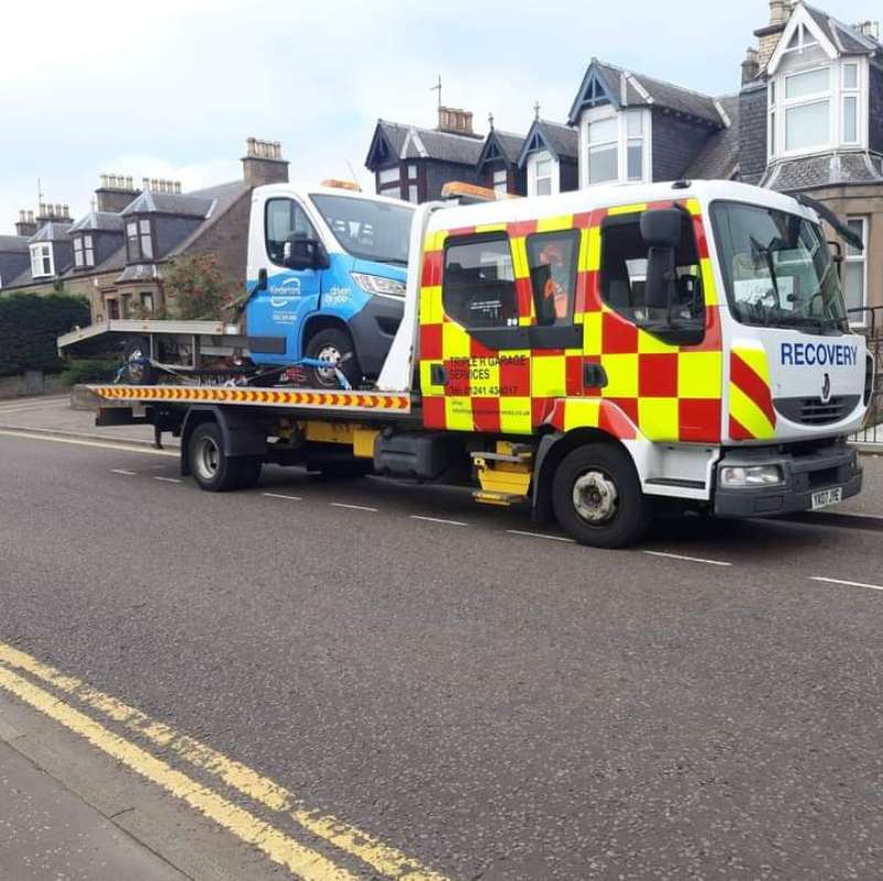 side view of a tow truck