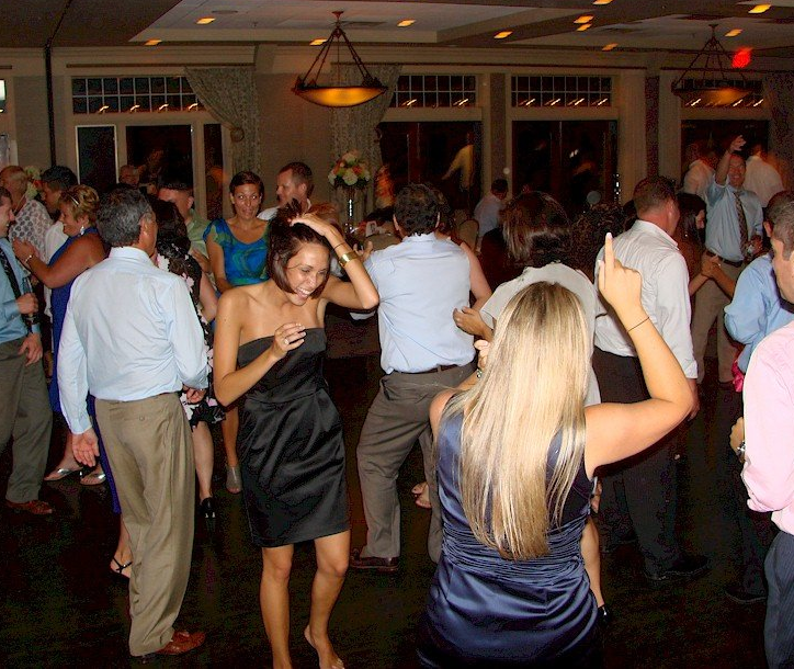 wedding guests RI DJ dancing at Atlantic Beach Club, Middletown, Rhode Island