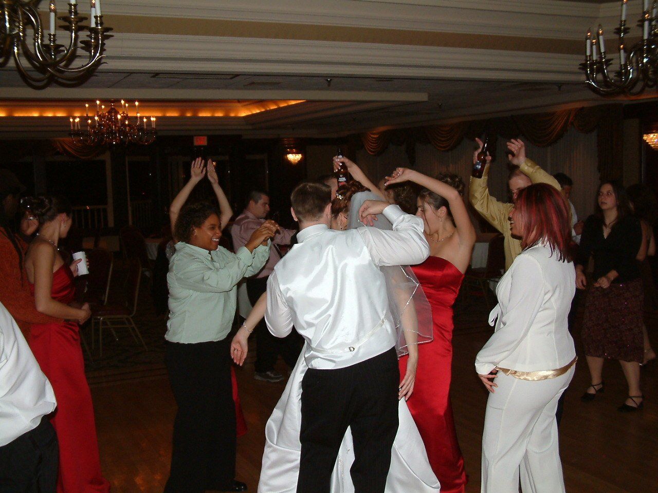 wedding guests RI DJ dancing at Quidnessett Country Club, North Kingstown, Rhode Island