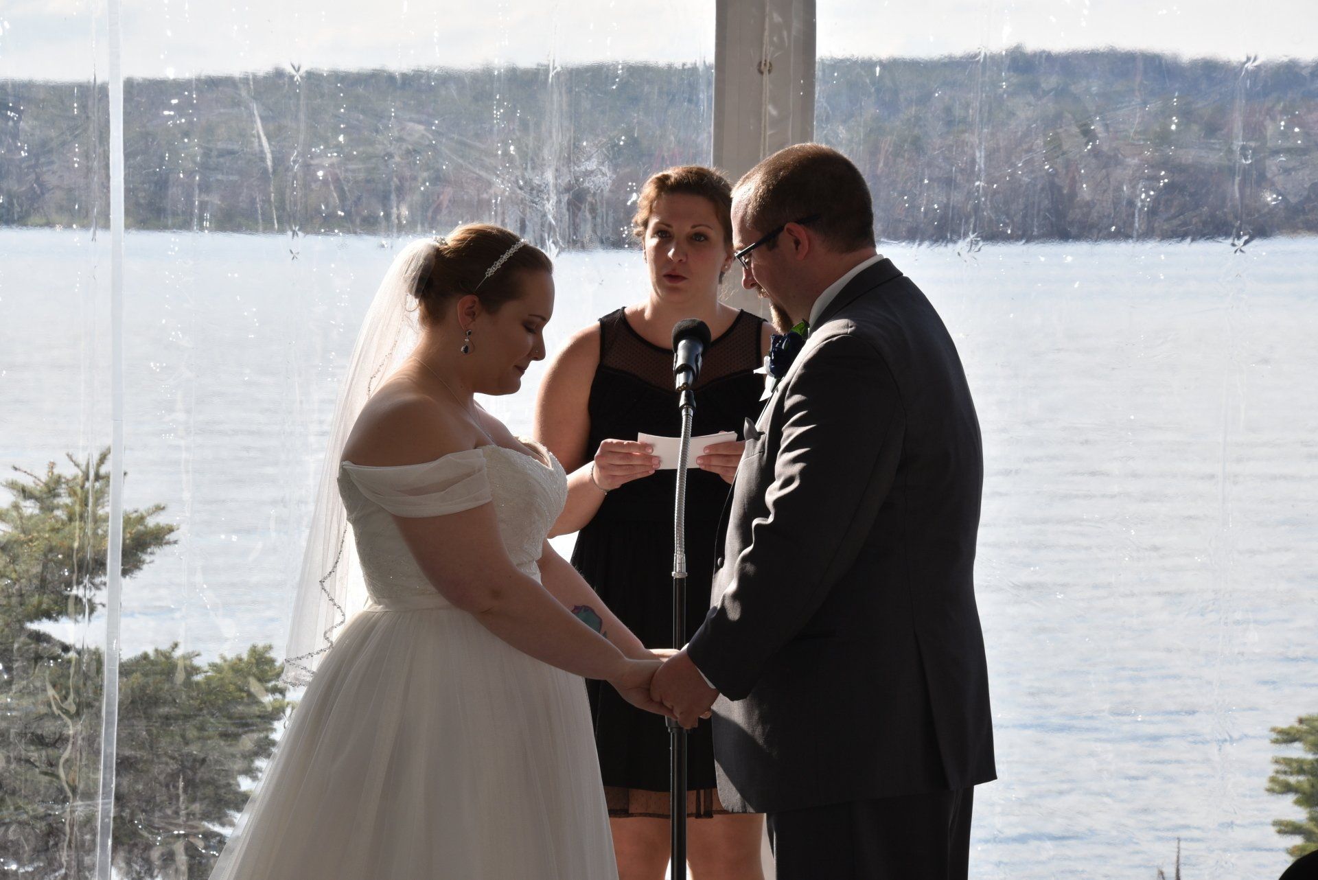 wedding ceremony at Margate Resort, Laconia, New Hampshire