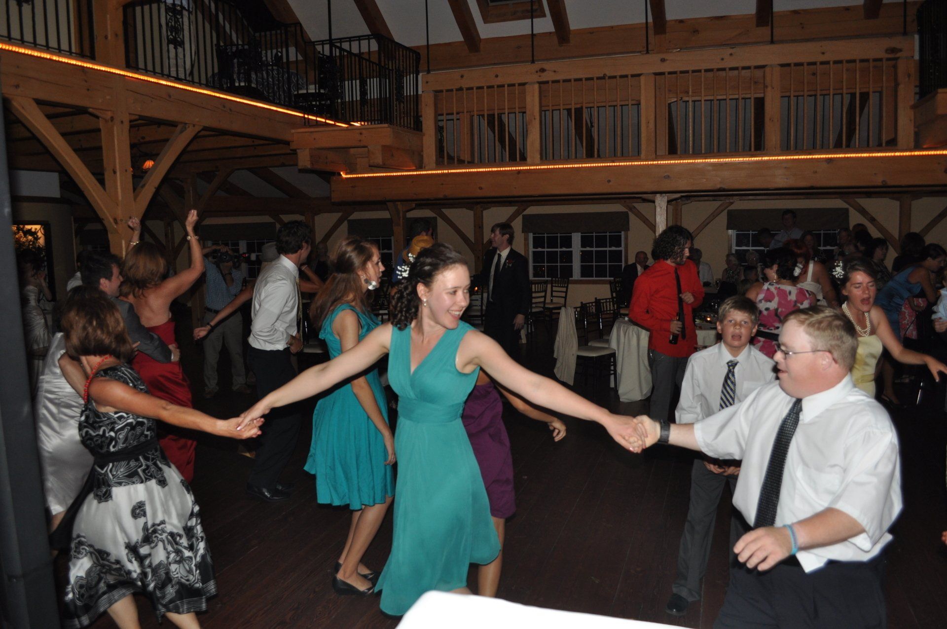 wedding guests dancing at Zorvino Vineyards, Sandown, New Hampshire