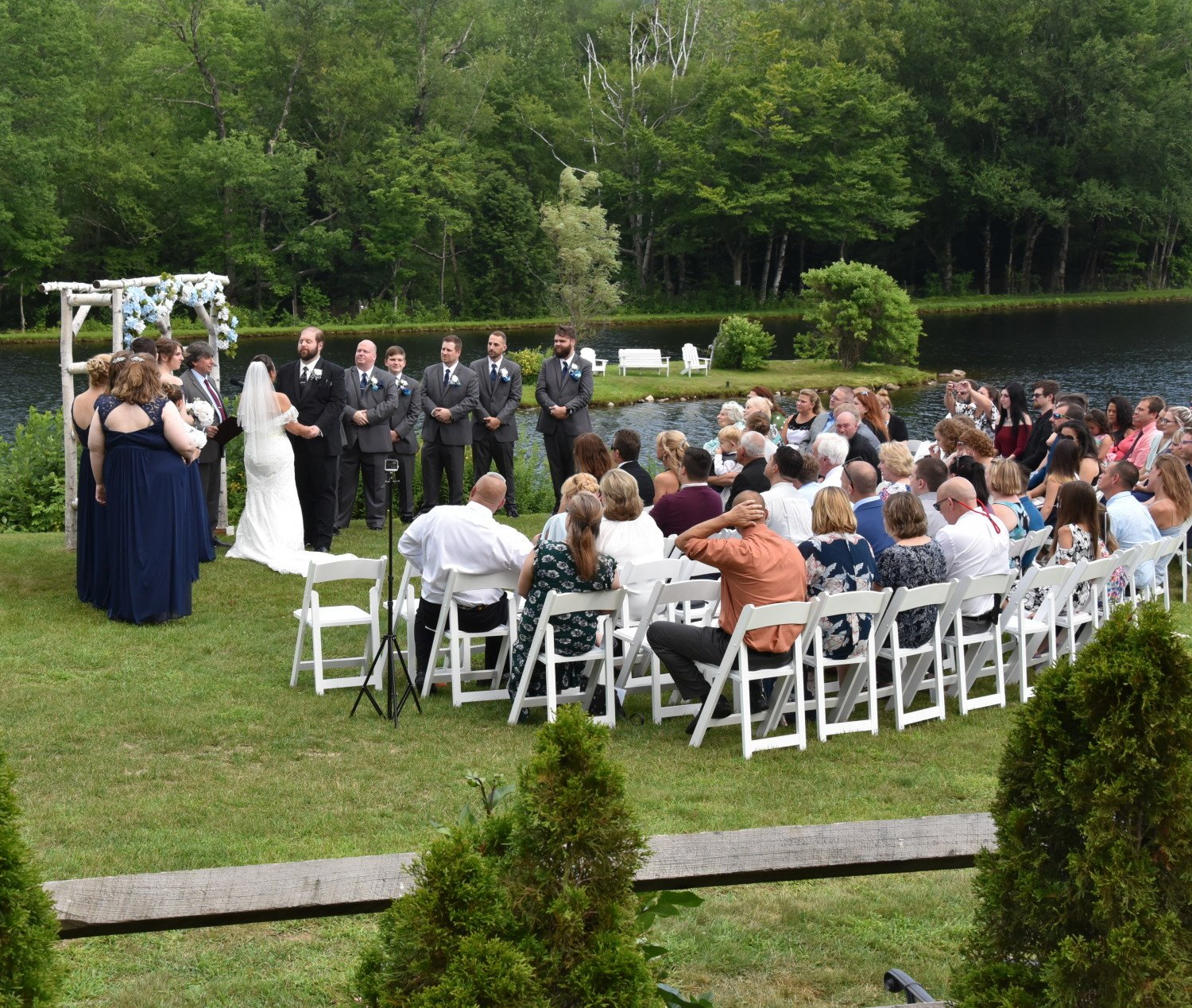 wedding ceremony at Indian Head Resort, Lincoln, New Hampshire