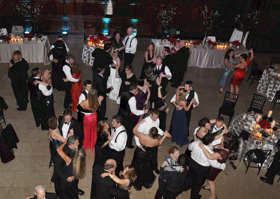 wedding guests dancing at Harvard Club, Boston, Massachusetts