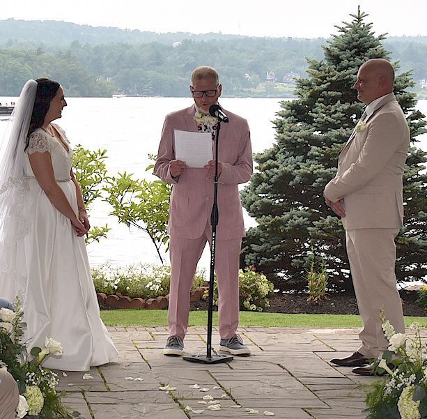 wedding ceremony at Margate Resort, Laconia, New Hampshire