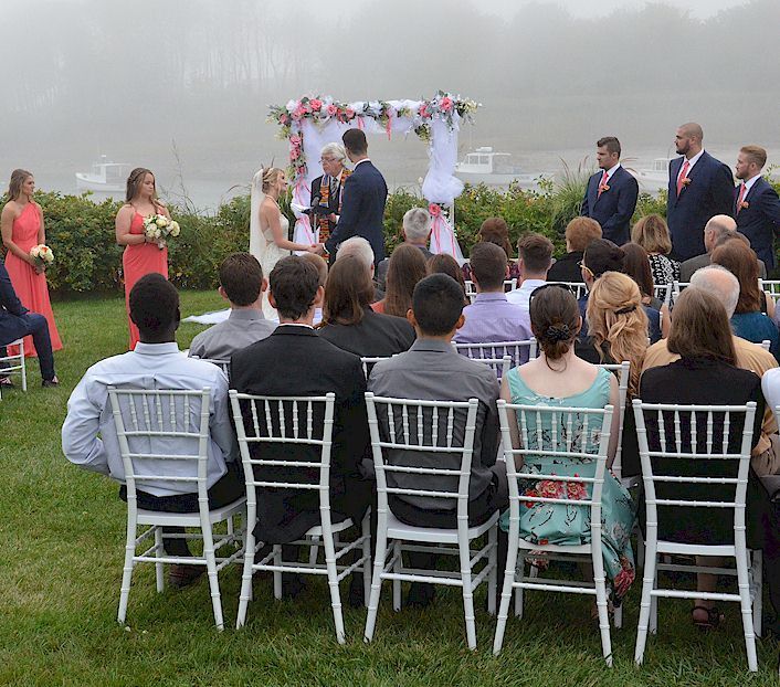 Maine wedding ceremony at Nonantum Resort, Kennebunkport