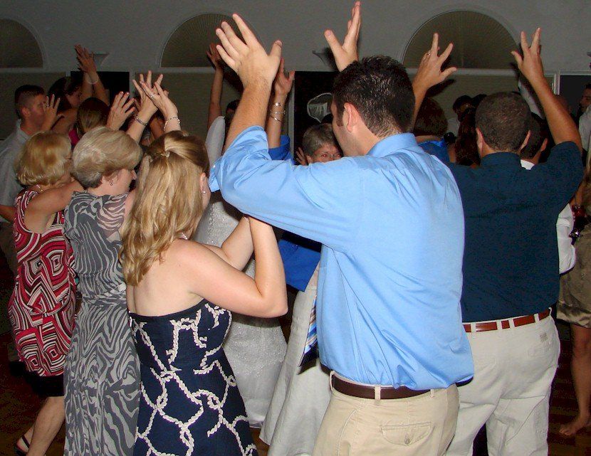 wedding guests Maine DJ dancing at Village By The Sea, Wells, Maine