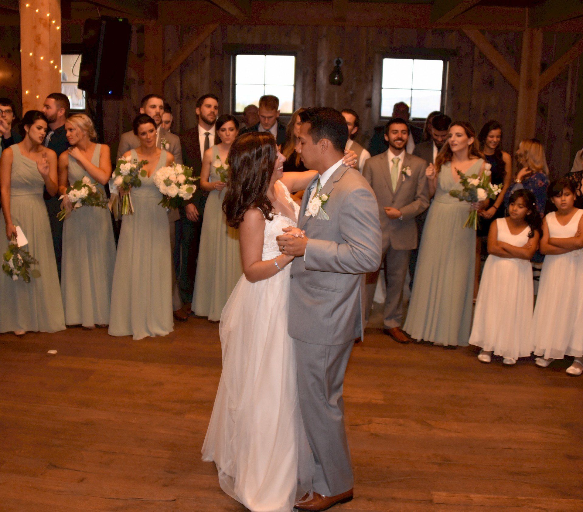 NH wedding DJ guests dancing at Bellevue Barn, Jefferson, NH