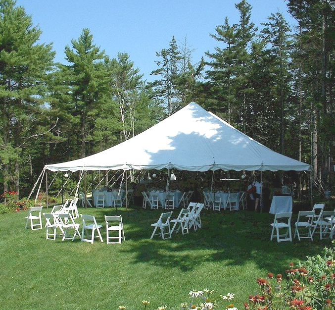 wedding ceremony at Clark's Cove Farm, Walpole, Maine