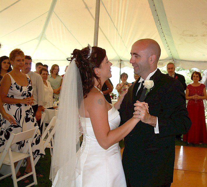 bride and groom first dance DJ at Clark's Cove Farm, Walpole, Maine