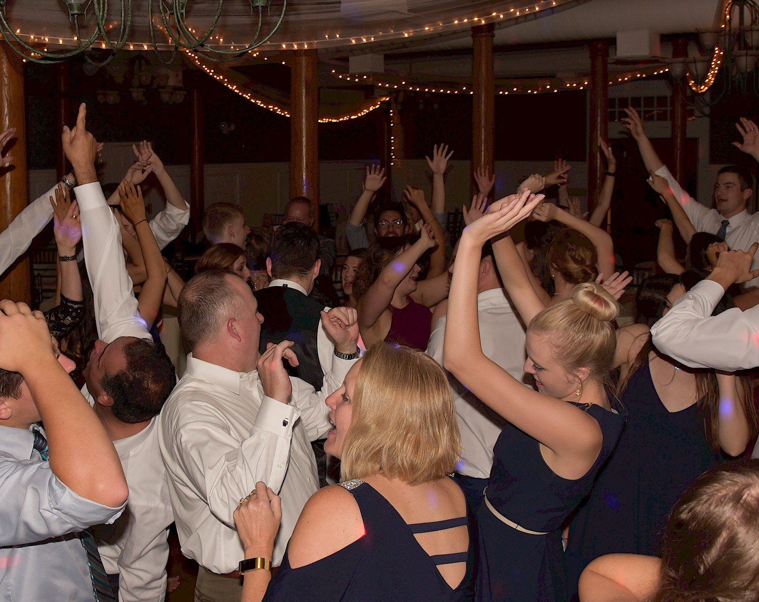 NH wedding DJ guests dancing at Fratellos Italian Grille, Manchester, New Hampshire