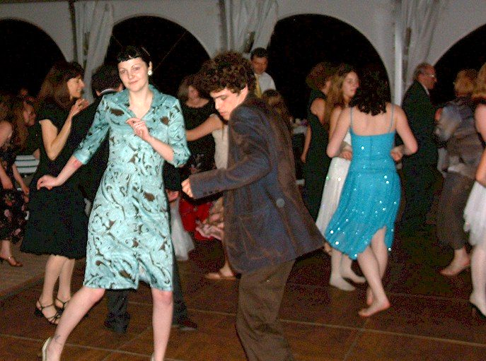 wedding guests dancing at Fruitlands Museum, Harvard, Massachusetts