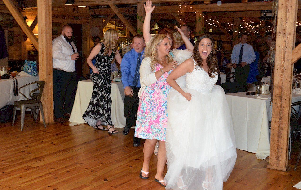 bride and groom first dance at Hobbs Tavern, Ossipee, New Hampshire