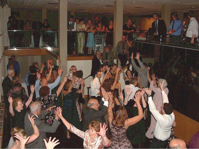 wedding guests DJ dancing at Hyatt Regency Hotel, Cambridge, Massachusetts