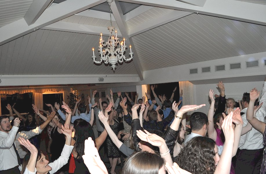 wedding guests DJ dancing at Lake Pearl Luciano's, Wrentham, Massachusetts