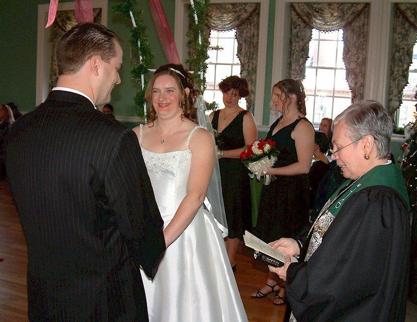 wedding ceremony at Phoenix Room, Newburyport, Massachusetts