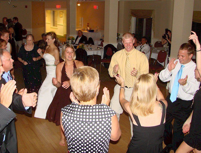 wedding guests dancing at The Portsmouth Country Club, Portsmouth, NH