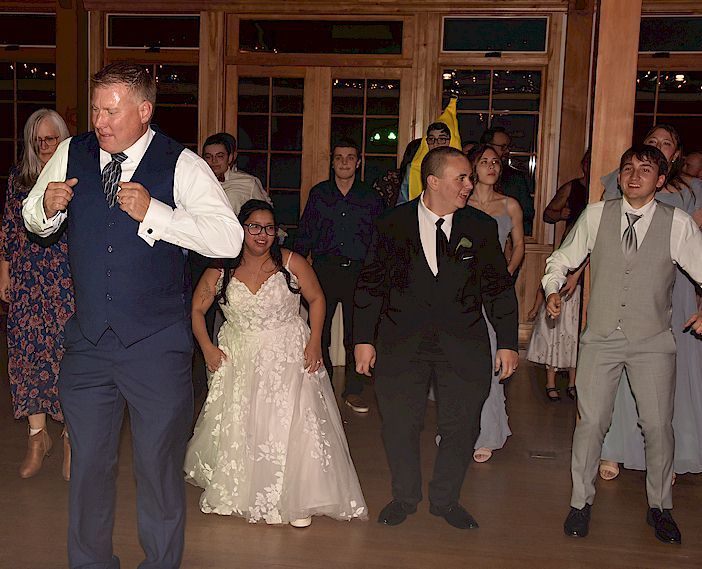 line dance, maine wedding DJs, Red Barn at Outlook Farm, South Berwick