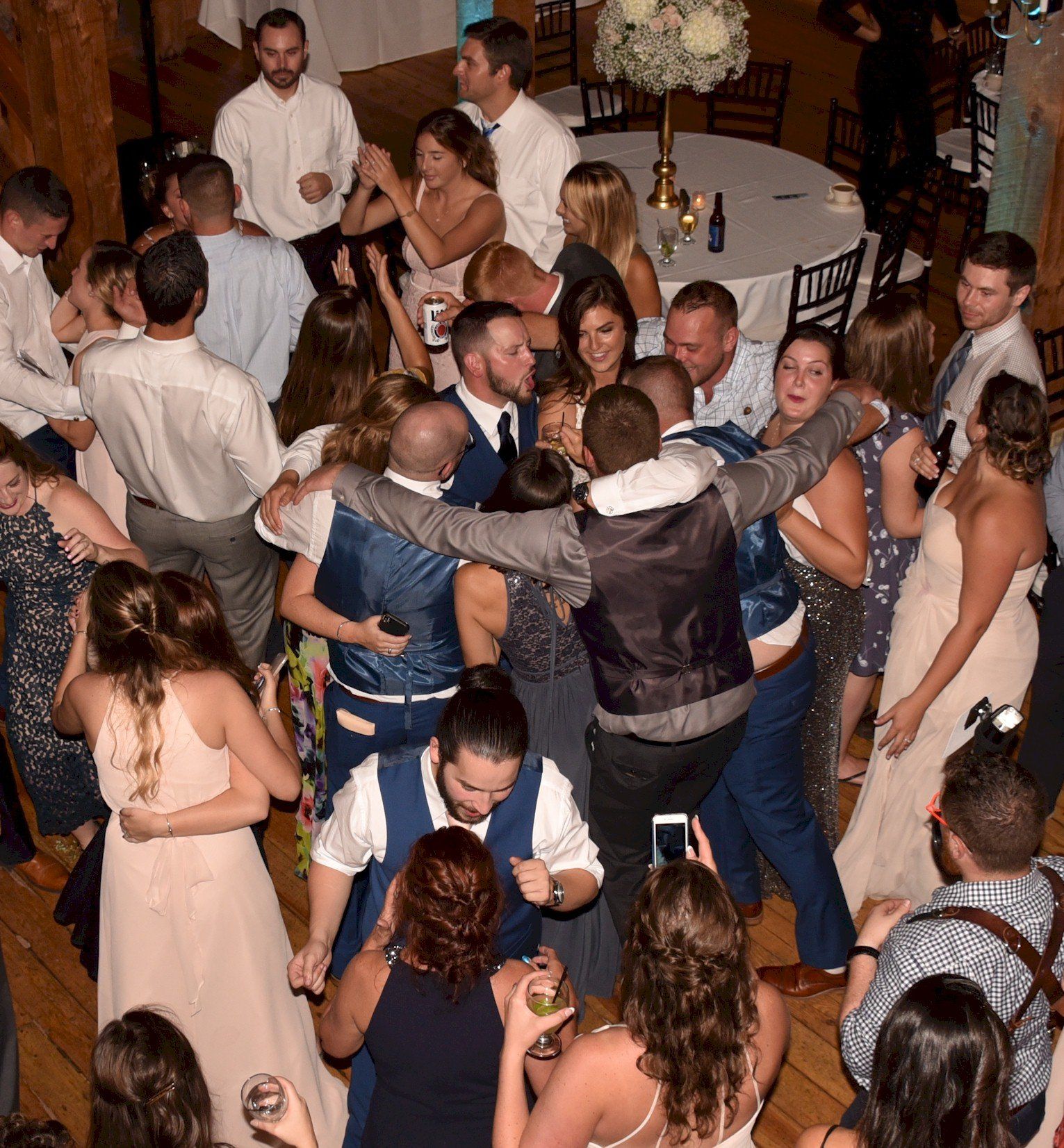 wedding guests dancing at Red Lion Inn, Cohasset, Massachusetts