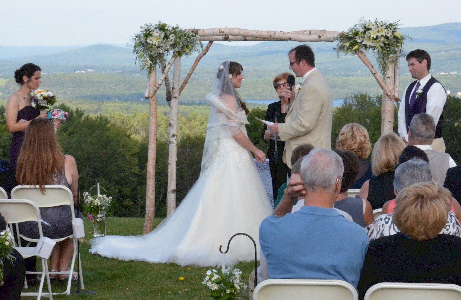 wedding ceremony at Steele Hill Resort, Sanbornton, New Hampshire