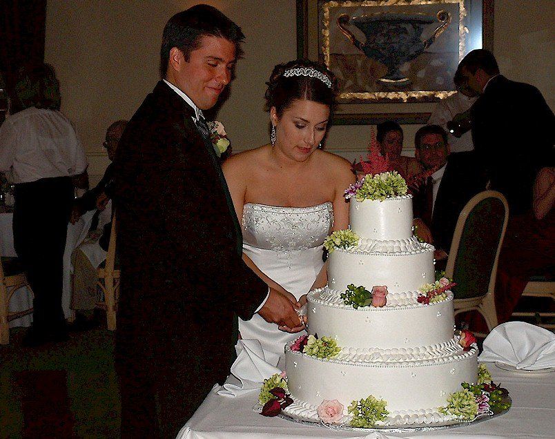 wedding cake bride and groom at Waverly Oaks Golf Club, Plymouth, MA