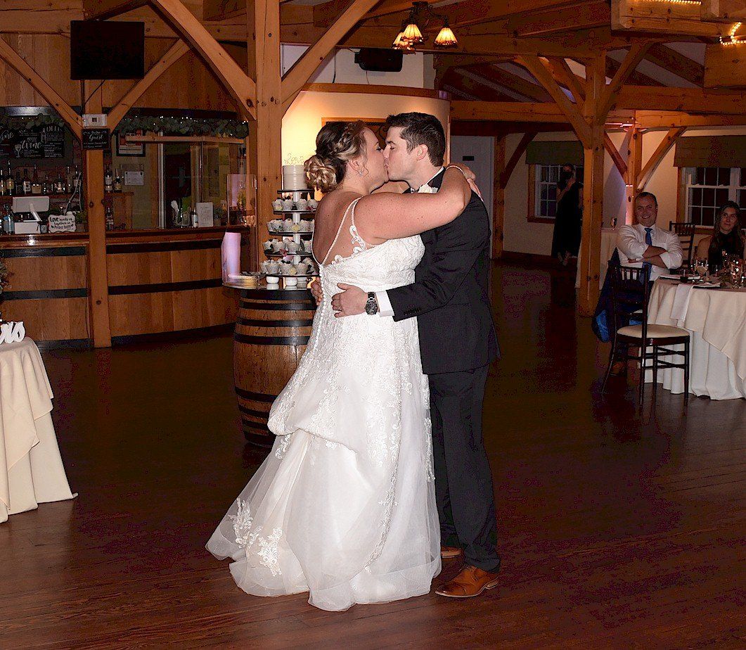 bride groom first dance at Zorvino Vineyards, Sandown, New Hampshire
