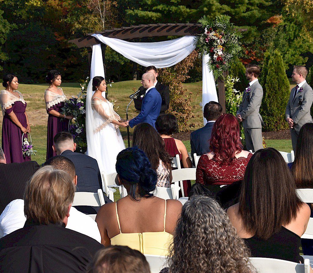 wedding ceremony at Stonebridge Country Club, Goffstown, New Hampshire