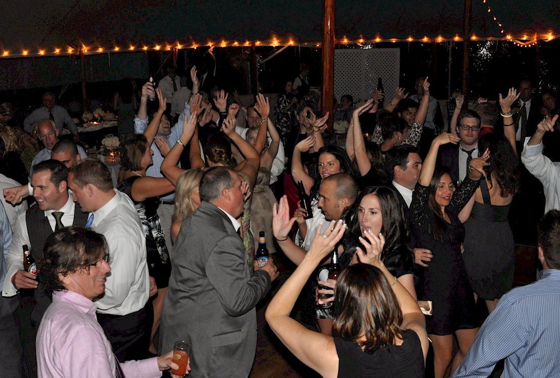 wedding guests dancing at Wentworth By The Sea Country Club of New Castle, NH