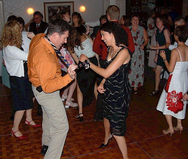 wedding guests DJ dancing at York Harbor Inn, York Harbor, Maine