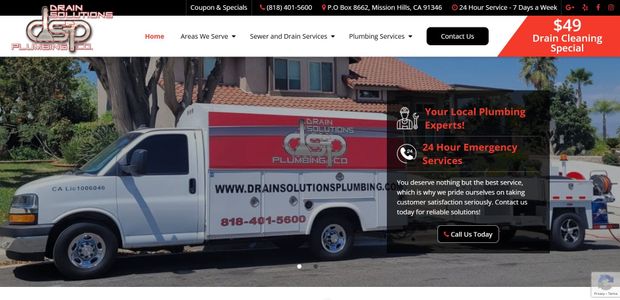 Plumber website built by Zoe Seo and Web Design.