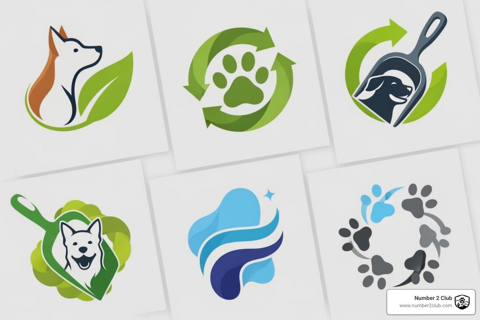 Collage of diverse and well-designed pet waste removal logos - pet waste removal logo